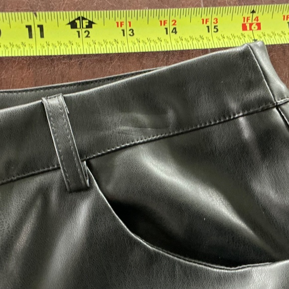 Nasty Gal 10 Faux Leather Bellbottom Flare Pants Lightening Bolt Bum Y2K Rock - Picture 4 of 9